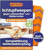 Witexo® Schlupfwespen gegen Lebensmittelmotten und Kleidermotten | Einzellieferung | Effektiv Lebensmittel und Kleider Motten bekämpfen | Alternative zu Mottenfalle und Mottenspray | 3 Karten