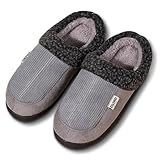 SRZYMJ Grey Hausschuhe Winter Atmungsaktic Clogs Herren Mesh Hausschuhe Rutschfest Gartenschuhe Leichte Pantoffeln Slip On Walkingschuhe Freizeit Schuhe für Damen Herren Bequeme Schlupfschuhe 43