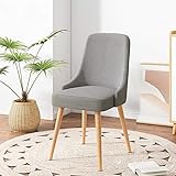 GLETSF Keine Armlehnen, Bequemer Schreibtischstuhl, Arbeitsstuhl für das Home-Office von Führungskräften, Moderner Computerstuhl mit mittlerer Rückenlehne,Grey-Steel Feet