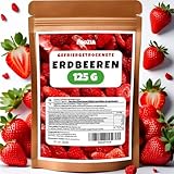 Erdbeeren gefriergetrocknet 125g Scheiben, Natürliche Getrocknete Erdbeere Ohne Zusätze 100% Pur - Gefriergetrocknete Früchte Snack - Gefriergetrocknete Trockenfrüchte von Foozia