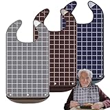 GRKJGytech Lätzchen für Erwachsene, 3 StÜck Wasserdichte Schlabberlatz Essensschutz