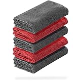 detailmate 5er Set Microfasertuch Ultra weich | Autopflege Zubehör - außen & innen | Lack Politur & Pflege, Innenraum, Felgen | Microfasertuch 40x40cm, 550 GSM - randlos & fusselfrei, ohne Kratzer