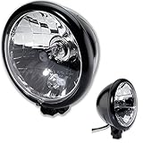 Germany Motorsports Motorrad Haupt Front Scheinwerfer Bullet Bates-Style schwarz E-geprüft universal (5 3/4 Zoll Bates Style glatt)