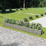 Gabionen-Hochbeet aus verzinktem Stahl, 540x50x50 cm, Robustes Pflanzgefäß für Garten und Terrasse, langlebiges Blumenbeet, ideal für erhöhte Beete im Außenbereich
