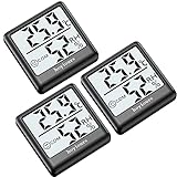 hoyiours Digitales Raumthermometer, 3 Stück Raumtemperatur-Monitor und Luftfeuchtigkeitsmesser, Raumthermometer-Hygrometer, schwarz
