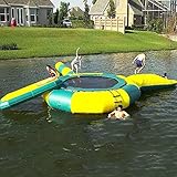 ECBETCR Wasseraufblasbares Trampolin Für See Großes Trampolin 10 Fuß Inkl. Wasserrutsche Leiter Aufblasbarer Hüpfsack Wasserpark Für Erwachsene Und Kinder,10ft