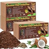 Legigo 6 Stück komprimiertes Kokosfasersubstrat – 100% biologische Kokosfaser-Streu für Reptilien, natürliche Kokosnussschalen-Streu für Terrarien für Schlangen, Einsiedlerkrebse, Frösche, Schildkrö