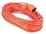 SEVICO Verlängerungskabel 30 m Stromkabel Kabel Orange Stecker Garten Baustelle Home Office Qualitäts-Kunststoff-Verlängerungskabel Schutzkontakt-Verlängerung V13