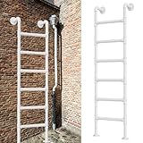 Industrielle Metallrohrleiter, Wandmontage, Kellerfenster, Brunnenleiter, Multifunktionsleiter, Dachboden, Bett, Trittleiter, 150 kg Tragkraft, 130 cm Höhe