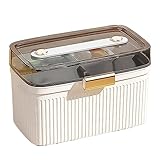 Marhynchus Tragbare Box Erste -Hilfe -Fall Medizinische Box Doppelschicht Große Kapazität Transparentes Sicherheitsschloss mit PP -Material für Familienreisen in der Heimatfamilie (White)