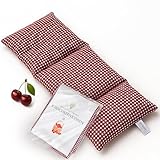 Strauss Home® Kirschkernkissen Gross, Mikrowelle, Körnerkissen Mikrowelle, Wärmekissen Nacken Schulter, Baumwollstoff 50x20cm (Rot Vintage)