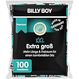 Billy Boy Extra Groß Kondome – extra lang (195mm) & breit (bis zu 62mm), XXL Kondome, transparent, 100-Stück