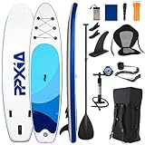 Stand Up Paddling Board mit Sitz, Aufblasbare SUP Board Surfboard Tragkraft bis 200Kg, Paddelboard Surfboard Zubehör für Anfänger Erwachsene Kinder (Blau, 335 x 82 x 15 cm)