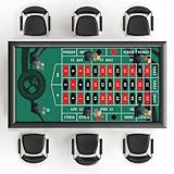 AQQA Roulette-Tischmatte, 178 x 89 cm, langlebig, wasserabweisend, Roulette-Matte aus 3 mm dickem Gummi, verstärkt mit stabilen Nähten, tragbare Casino-Roulette-Matte für Spieleabend Party