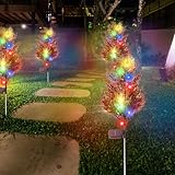 APODESS 2STK Solar Weihnachtsbeleuchtung Außen Außenbeleuchtung Weihnachten Solarleuchten Weihnachtsdeko Aussen Christmas Lights Outdoor Decorations Weihnachtslichter Für Garten Rasen Gehweg
