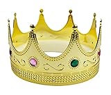 Alsino Krone König goldene Königskrone Kostüm Crown Königin gold glänzende Steine Kaiser Karneval Fasching Kostüm Verkleidung Geburtstag JGA - Einheitsgröße für Erwachsene (1 Königskrone)