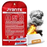JVANTE Feuerlöschdecke Löschdecke für küche1,6x1,8m DIN EN 1869:2019 – Hochwertige Sicherheits-Fiberglas-Decke für Fettbrände, Auto, Küche, Schule, Kamin, Grill, Büro, Garage & Werkstatt