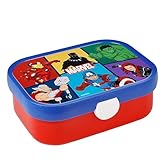 Mepal - Lunchbox Campus - Bento Lunchbox für Kinder - Brotdose mit Bento-Fach & Gabel - Meal Prep Box mit Clip-Verschluss - BPA-frei & Spülmaschinenfest - 750 ml - Avengers