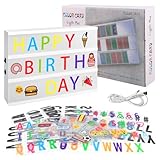 light box Kinder, lichtbox mit Buchstaben mit Sonderzeichen & Symbole,leuchtkasten mit buchstaben,USB Anschluss,A4 Leuchtkasten für Hochzeiten Geburtstagsfeie Party KTV Bar