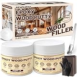 Epoxidharz Holzfüllstoff Set, 908g Weiß Zweikomponenten Holzkitt - Holzspachtelmasse für die Reparatur Innen & Außenmöbeln, Reparaturspachtel für Reparatur Metall, Keramik, Kunststoff, Fliesen