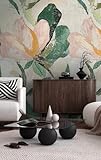 Livingwalls Fototapete mit Blüten-Design in Grün, Beige, Rosa - Florale Vliestapete 8,80 m x 0,53 m Abstrakt-Motiv by COSMOPLITAN - 791443