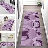 SGLGSTORE Teppich Läufer Flur Küche rutschfest Waschbar Schmutzfangmatte Violett Teppichläufer Küchenläufer Teppichmatten 80X180CM Läufer Wohnzimmer Schlafzimmer Meterware Schmutzfangteppich