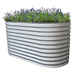 RS Trade® Rimini XL Hochbeet L 200 cm x B 100 cm x H 82 cm Gemüsebeet Gartenbeet Kräuterbeet Anzuchtbeet Frühbeet Stahl-Wellblech Zink-Alu Metall witterungsbeständig