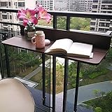 Hängender Garten-Klapptisch, Hänge-Schreibtisch mit Geländer, höhenverstellbares Regal, praktischer Klapptisch (Größe: 100 x 37 cm)