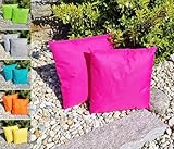 JACK 45x45cm Outdoor Lounge Kissen Dekokissen inkl. Füllung Wasserabweisend Sitzkissen Garten Stuhl Lotus Effekt, Farbe:Pink