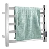 RELAX4LIFE Elektrischer Badheizkörper 550 x 450mm Handtuchwärmer mit LED-Anzeigebildschirm Timer-Funktion Thermostat(30-60°C Einstellbar) Handtuchtrockner Wandmontage Klein Heizkörper Bad Gerade