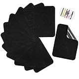 TXSN 12 Stück Reparaturflicken zum Aufbügeln, Baumwoll-Reparaturflicken für Kleidung, Hosen, Flicken und Dekorieren, Größe 7,6 cm x 10,4 cm, Schwarz
