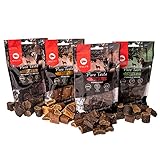 Maced Hundeleckerli Getreidefrei 4 x 100 g - Hunde Leckerlis - Soft Hunde Snack für Training - hoher Fleischanteil - Leckerli Hund Für Alle Rassengrößen - Leckereien Für Hunde