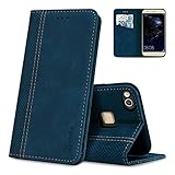 AKABEILA Hülle für Huawei P10 Lite Handyhülle Leder Flip Case Ständer PU Brieftasche Schutzhülle Klapphülle Tasche Case mit [Kartenfach] [Standfunktion] [Magnetisch]