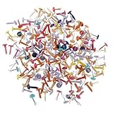 Baoblaze 5X 200er Pack Bunte Bastelklammern Musterbeutelklammern Mini Brads Metallic Drahtstifte