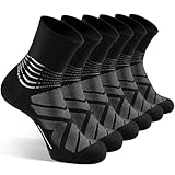 IRAMY Kompressionsstrümpfe Herren Damen Knöchelstütze Laufsocken Kompressionssocken Crew Wandersocken Coolmax Wicklung Sportsocken Gepolsterte Plantar Fasciitis Socken 3 Paar