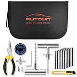AUTOWN Universal Tire Repair Kit, 31-teilig Reifenreparaturset mit Stopfen für die Reparatur von Reifenpannen, Reifenflicken-Kit für PKW, Motorrad, ATV, Jeep, LKW, Traktor