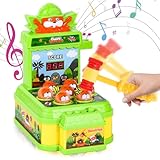 Joellfuner Mini Whack Spiel mit Hämmern, Mini Arcade Spielzeug, Elektronisches Arcade Spielzeug, Schlag Maulwurf Musik Klopfspiel, Montessori Spielzeug Geschenk für Kinder/Baby