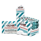 Fisherman's Friend Spearmint, 24er Vorratsbox, grüne Minze und Menthol Geschmack, zuckerfrei & vegan, Bonbons für frischen Atem, 24 x 25g