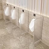 Urinal-Trennwand, WC-Trennwand, Hotel/öffentliche Toilette, wasserdichte Urinal-Trennwand, gehärtetes Glas, Edelstahlrahmen, für Schule/Bar