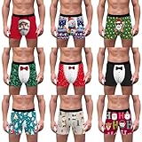 Dasongff Lustige Boxershorts Herren Weihnachten,Thermounterwäsche Herren,Bunte Männer Unterhosen Kuschelige Slip Schlicht Kurze Hosen Mode Weinachten Kostüm Geldgeschenke Weihnachten