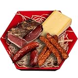 WURSTBARON® Bergsteiger Jause Paket mit Südiroler Speck, Präsentkorb mit mit Käse, Schmankerl Set mit Kaminwurzen und Pfefferbeisser