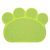 Vitdipy Niedliche Katzenstreu-Auffangmatte, verhindert Verrutschen und praktische Katzentoilette-Trümmerfangmatte für Innenböden (Grün)