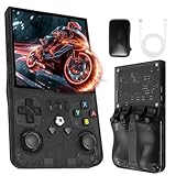 R36MAX Retro Handheld Spielkonsole, 4-Zoll-IPS Retro Konsole, Tragbare Game Console 128 GB Speicher, 22.000 Spiele & 30 Gängige Emulatoren, Linux-System, 4000 MAH Akku, Mini-Arcade (Schwarz)