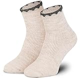 Piarini 1 Paar Frotteesocken aus Alpaka & Wolle I Warme Winter Damen Frottee Socken I Beige 35 38