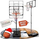 VALENESS® Basketballkorb Outdoor - [135 bis 305 cm] Höhenverstellbarer und Wetterfester Ständer - Profi Korb Mit Basketball und Pumpe für Kinder und Erwachsene (Jugendliche und Erwachsene)