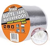 TAPEBEAR Butylband Wasserdichtes Klebeband 100mm x 10m, Starkes Dichtungsband Selbstklebend, Aluminium Klebeband Zur Reparatur Für Dachleckage Oberflächenriss Wohnwagen Rohr Glas Fenster, Silber