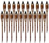 Moritz 20 Stück Bambusfackeln Fackel Deluxe 90 cm Dunkelbraun Gartenfackel Ölfackeln Garten Deko Öllampe Wegleuchte