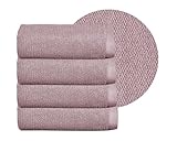BEAUTEX Handtuch-Set Premium Frottier Sets Made in Europe, 100% Baumwolle 550g/m², Oeko-TEX Zertifiziert (Set: 4 Gästetücher - 30x50 cm in Altrosa)