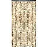 Arsvita Flauschvorhang Türvorhang (56x185 cm) in Beige-Weiß - Raumteiler, Sichtschutz für Ihre Balkon/Terrassentür - Insektenschutz