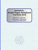 Isometric Graph Paper Notebook Vertical Grid: 1/4 Inch (0.25 Inch) Equilateral Triangles Layout - Thin Light Blue (4x4 Triangles) - Ideal for 3D Drawing, Art, Illustrations & Creative Design